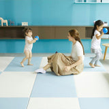 Creamhaus 奶酪屋宝宝游戏爬行折叠垫 - 蓝色/白色组合 maternal Creamhaus 