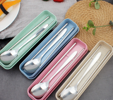 不锈钢餐具组合 旅行日用学生用汤勺调羹筷子组合 Spoon & Chopsticks Set