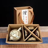 【珍藏礼系列】褐色陶瓷茶具5件套装 一壶四杯