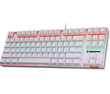 Punkston TK-87彩虹背光游戏键盘 黑色/白色 RGB Backlit Gaming Keyboard