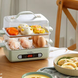 小浣熊 双层电蒸锅/煮蛋器 家用小型1人双层多功能神器 自动断电蒸蛋器 早餐机