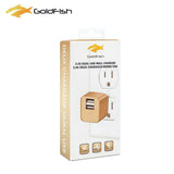 Goldfish 2.4A 双USB接口便携充电头 1枚入 variable Goldfish 金色