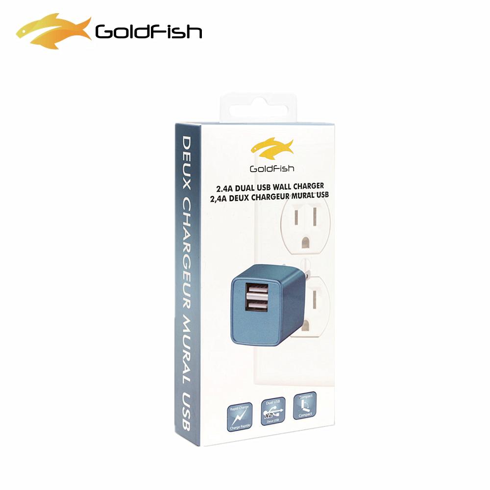 Goldfish 2.4A 双USB接口便携充电头 1枚入 variable Goldfish 蓝色