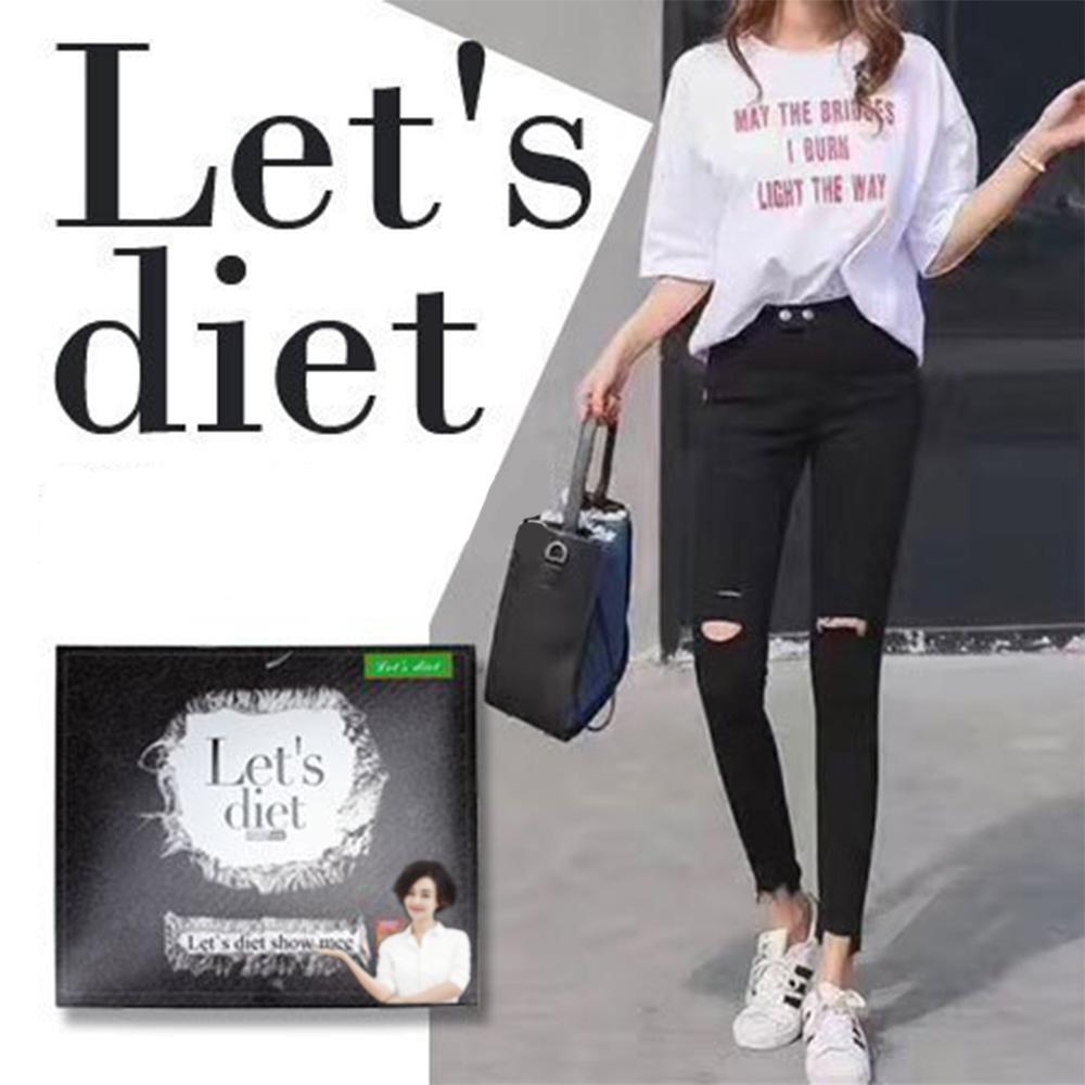 Let’s diet 破洞魔术九分裤 均码 时尚显瘦百搭高弹力 simple Let's diet Default Title