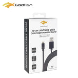 【苹果认证】 Goldfish iPhone/iPad Lighting 尼龙USB数据线 充电线 10寸/3米 1枚入 variable Goldfish 黑色