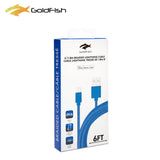 【苹果认证】 Goldfish iPhone/iPad Lighting 尼龙USB数据线 充电线 6寸/1.8米 1枚入 variable Goldfish 深蓝