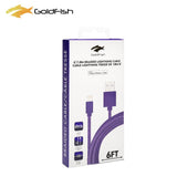 【苹果认证】 Goldfish iPhone/iPad Lighting 尼龙USB数据线 充电线 6寸/1.8米 1枚入 variable Goldfish 紫色