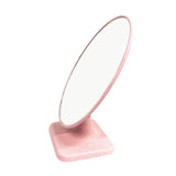 椭圆形 小麦秆台式化妆镜 (蓝色/粉色) beauty 买吧自营 粉色 