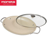 【意大利制】Moneta 带盖陶瓷涂层 双耳煎鱼锅 36cm